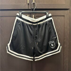 YoungLA Black Mens Home Plate Athletic Shorts
